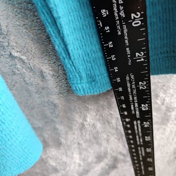 WILDFOX Top Womens XL Soft Knit Pullover V Neck Turquoise Long Sleeve - Picture 5 of 9